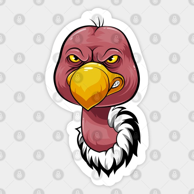 Vulture Head Sticker by Mako Design 